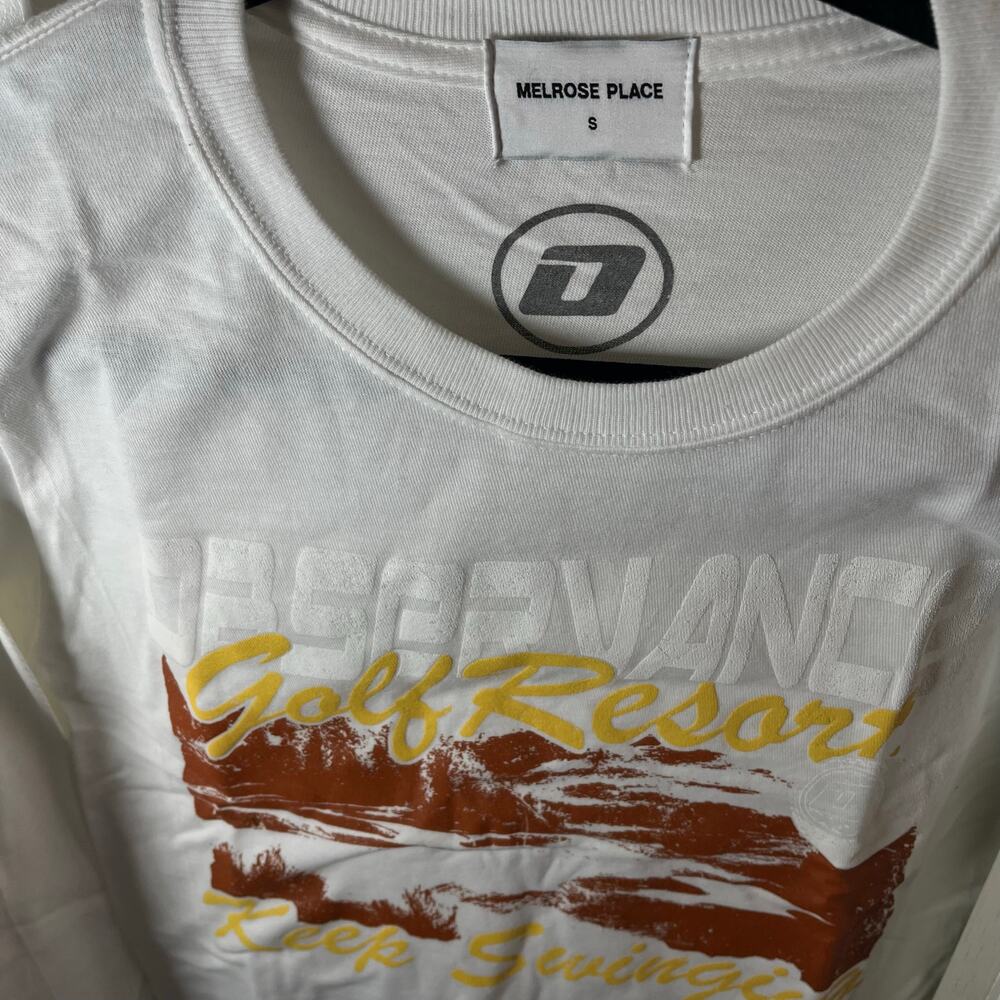 •NEW• MELROSE PLACE White Golf tee • Size Small